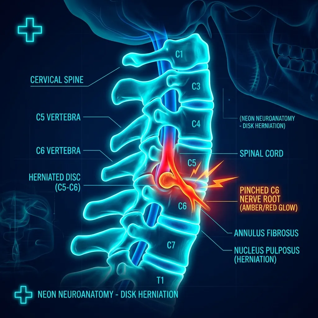 Clinical anatomy of cervical disc herniation