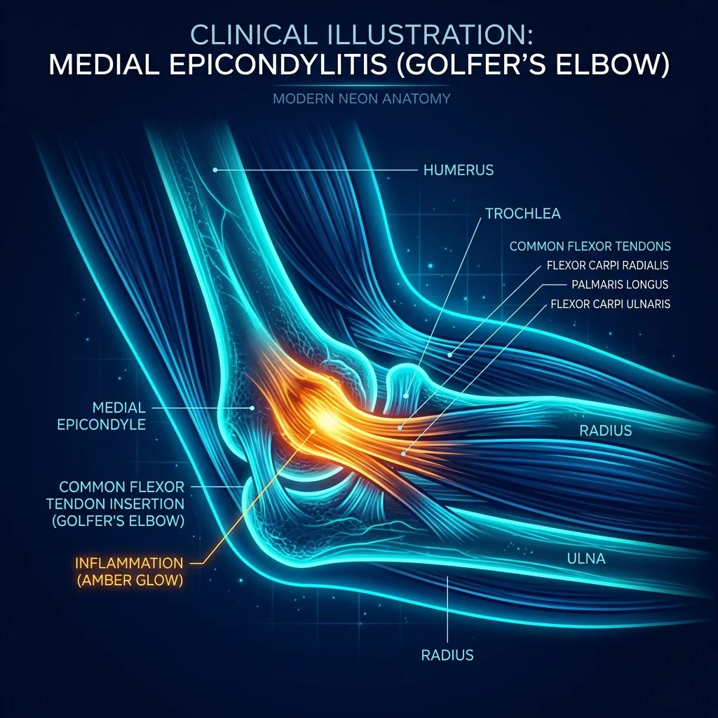 Clinical anatomy of golfer's elbow